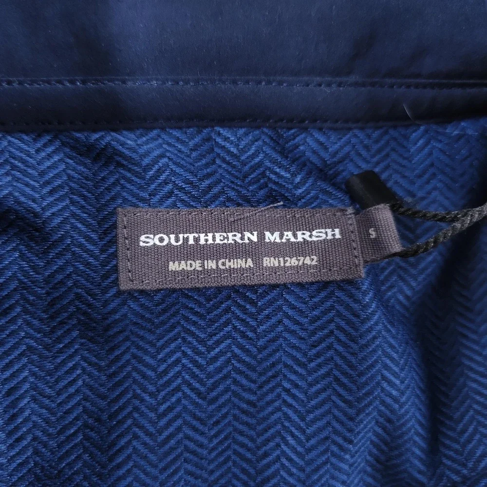 Southern Marsh FieldTec Karst Pullover Mens Small Blue Quarter Zip Stretch